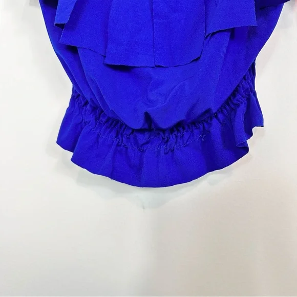 Off-Shoulder Blue Ruffle Top - Picture 6 of 10